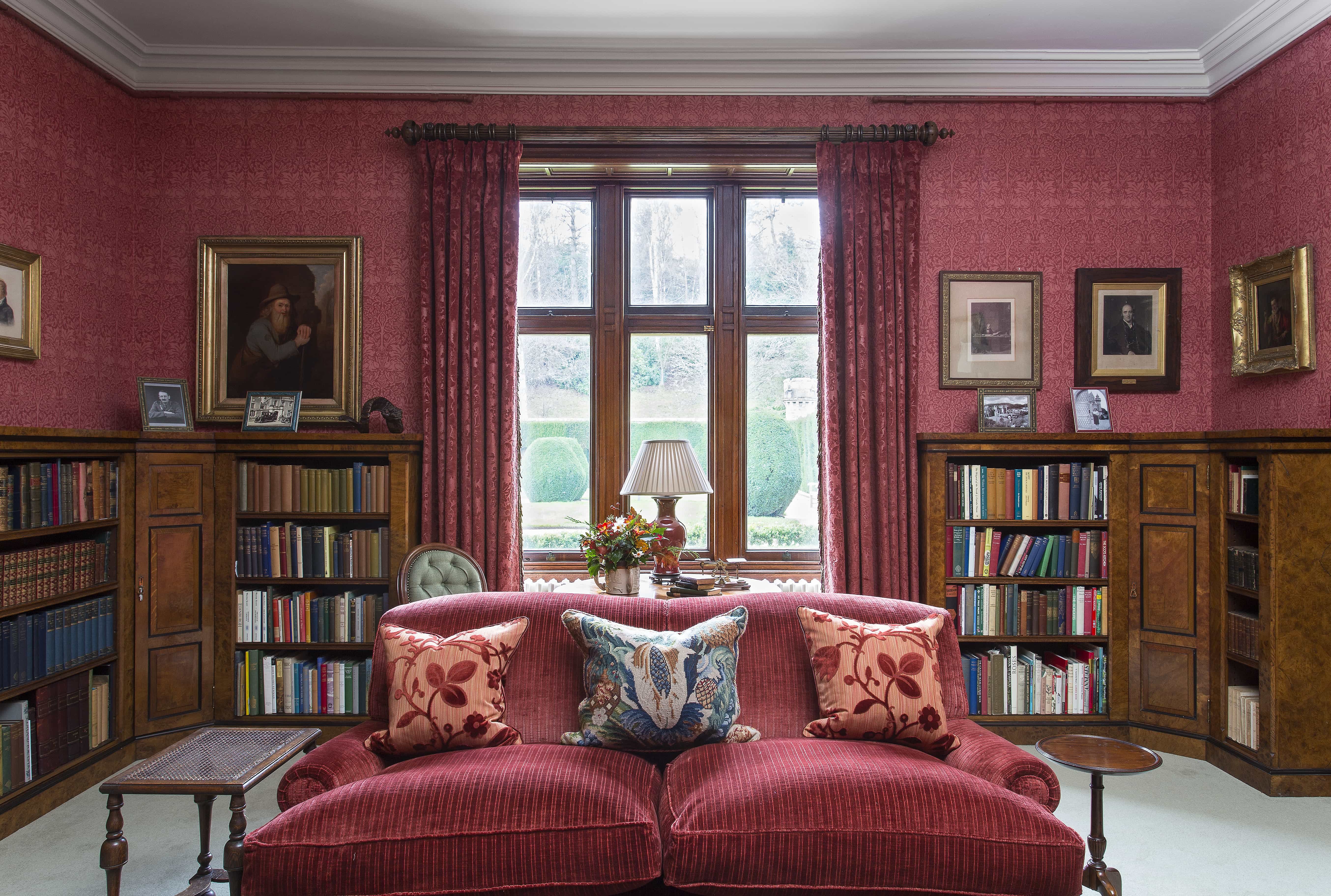 Library with garden window
