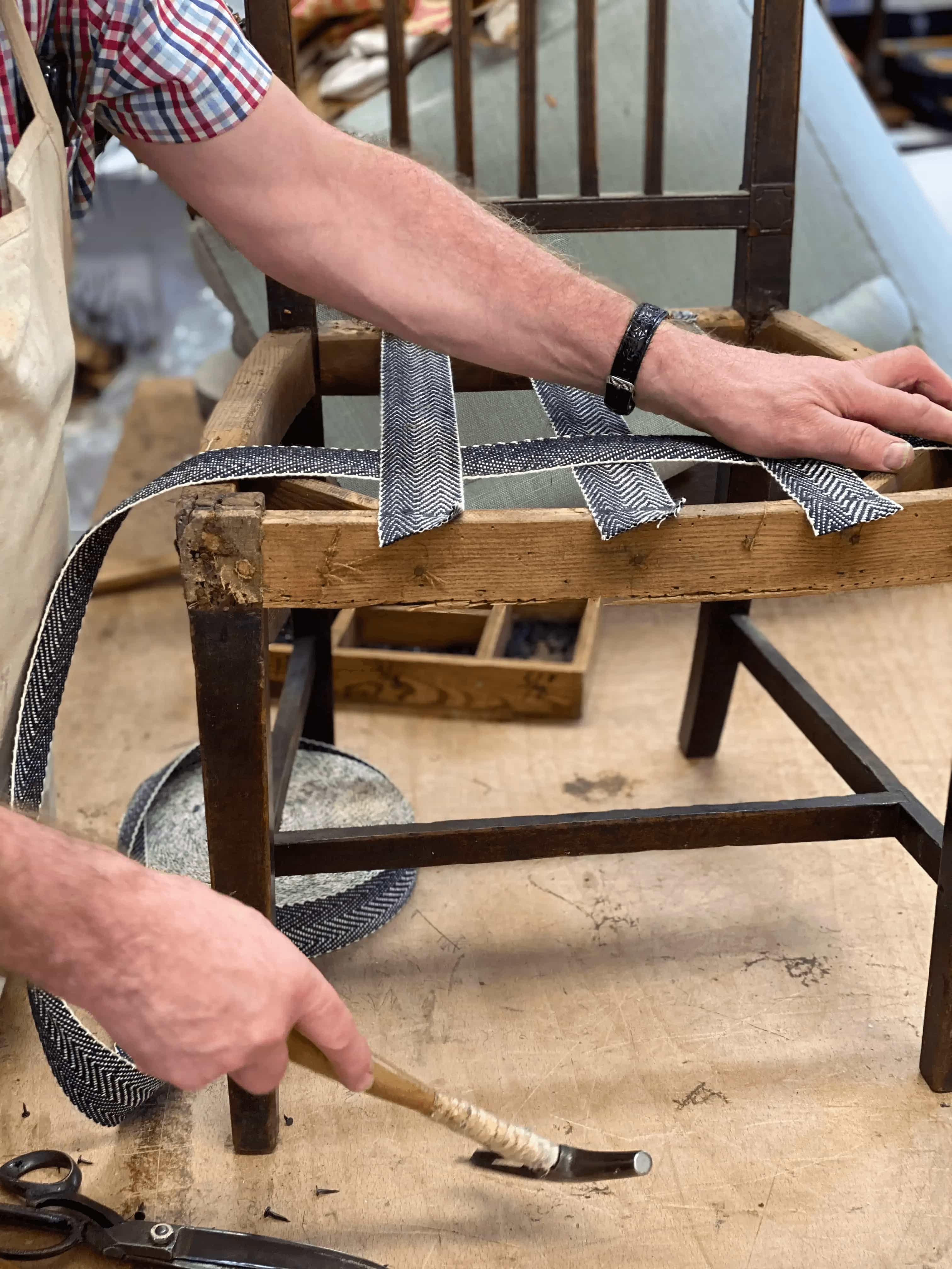 Webbing a chair